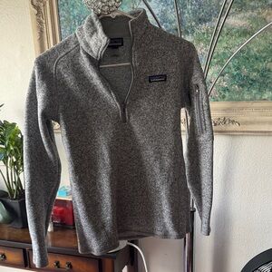 Patagonia Women's Heathered Gray Quarter-Zip Sweater